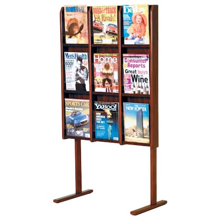 Vertex Divulge 9 Magazine Floor Display - Mahogany VE3945468